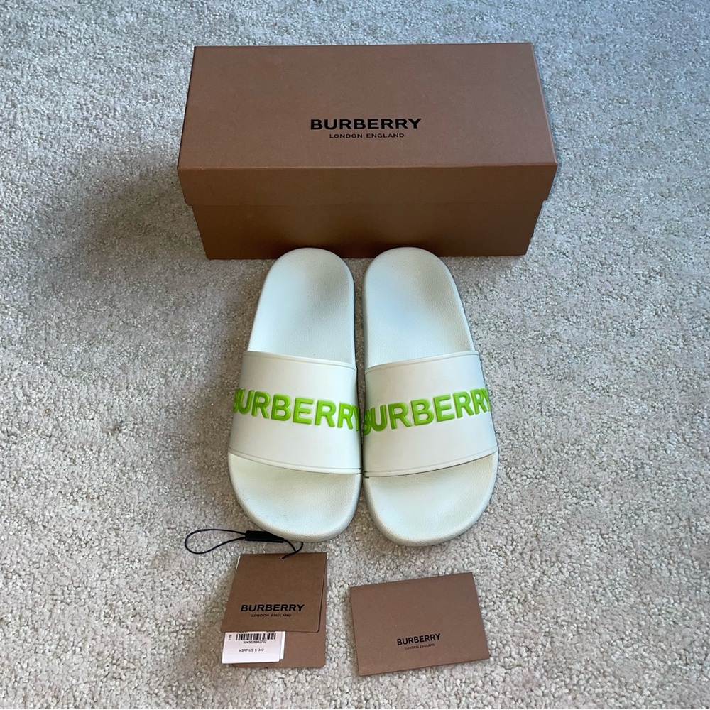 Burberry Slides with Green Logo